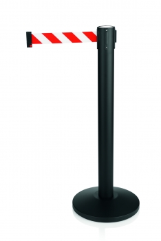 Gurtpfosten Indu schwarz mit rot/weissem Gurtband lang